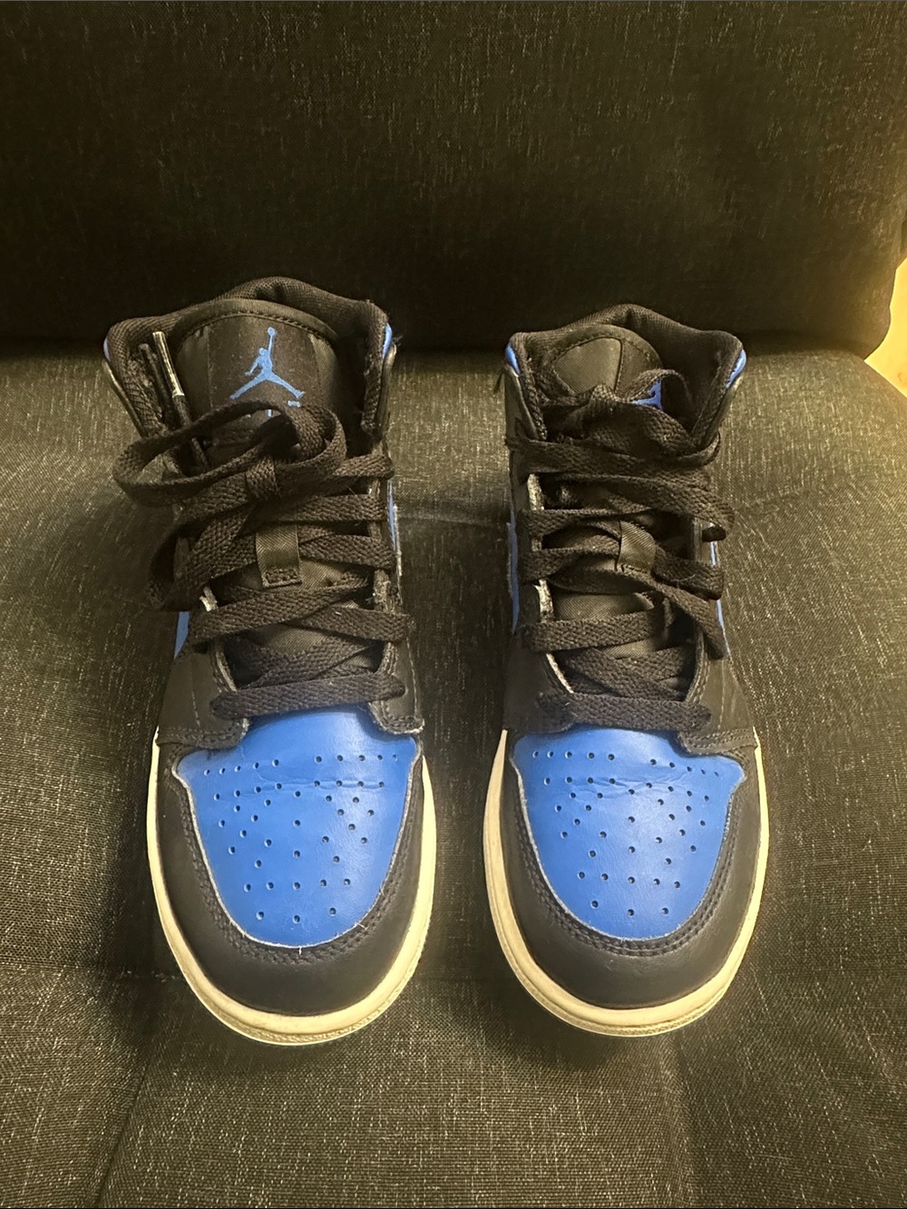 Jordan Kids High-Top Sneakers in Black and Royal Blue
